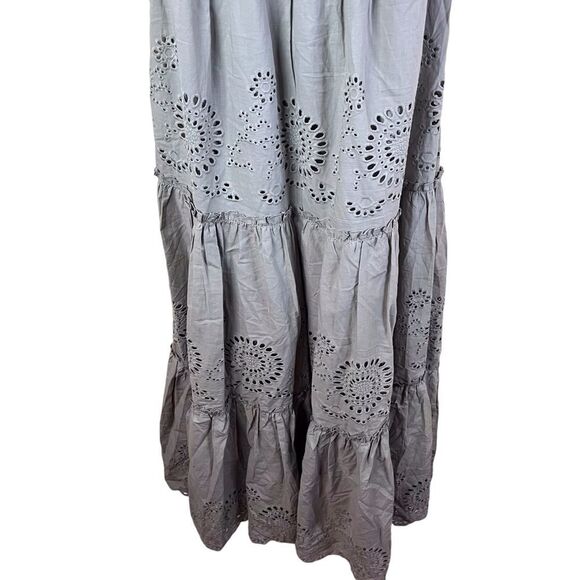 Zara Gray Maxi Dress with Eyelet Details - Picture 4 of 8